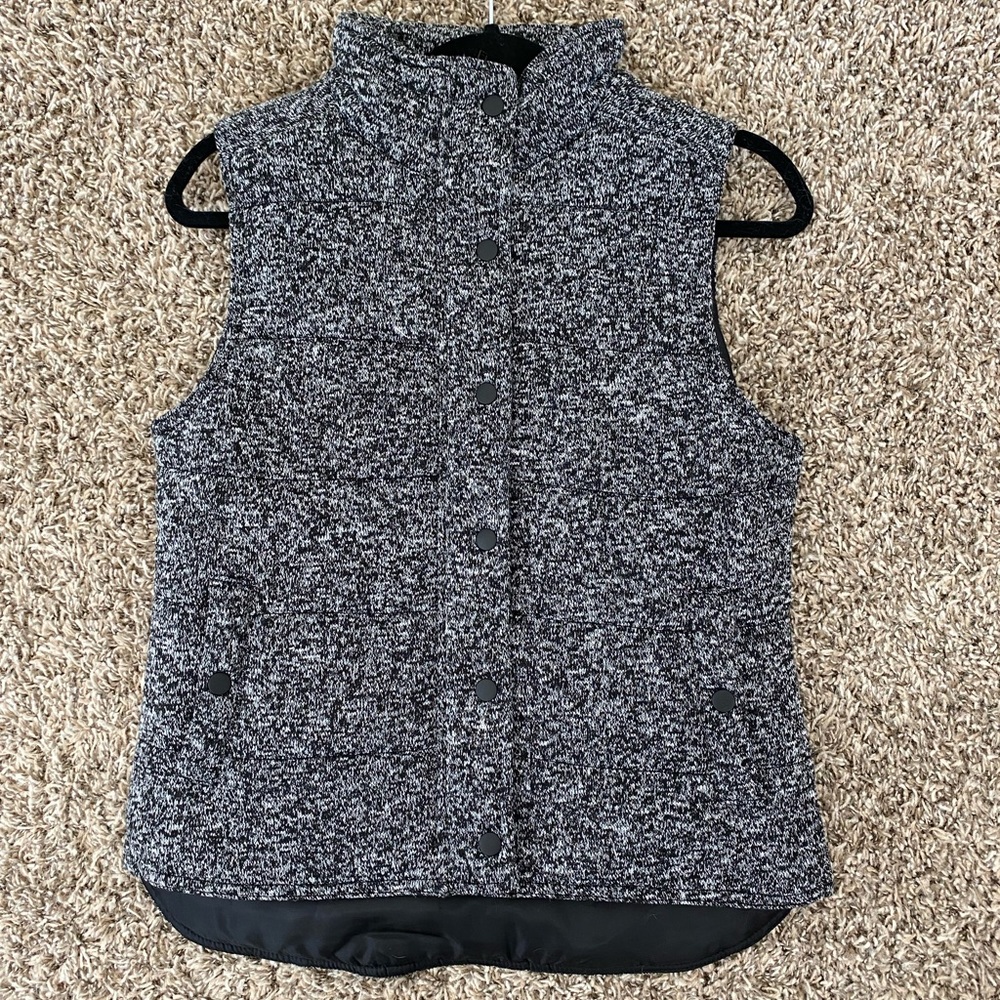Black and White Puffer Vest